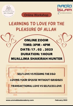 Original Academy artwork for Learning to Love for the Pleasure of Allah